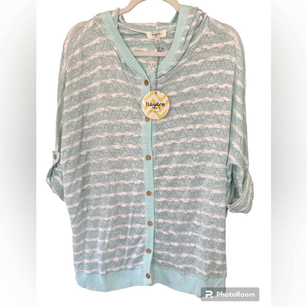 Hayden Oversized Striped Lightweight Cardigan size Large